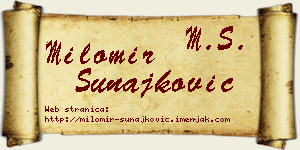 Milomir Sunajković vizit kartica